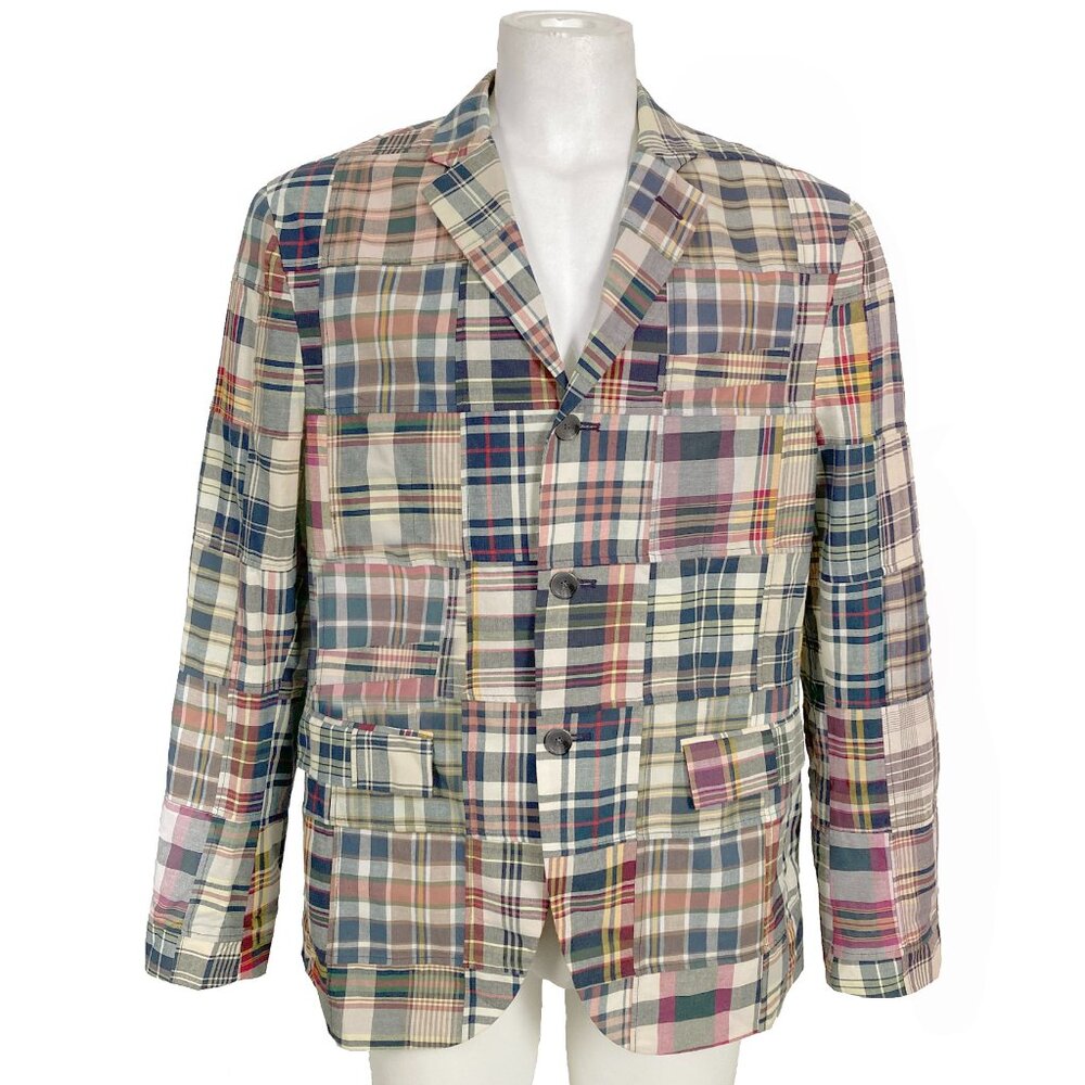 NEW Vintage Polo Ralph Lauren Sportcoat (Jacket)! 44 Long Patchwork Plaid Madras